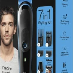 Braun MGK5245 7-in-1 Trimmer Baardtrimmer Voor Mannen - Gezichts- En Haartrimmer - Zwart/Blauw -Philips winkel 398x840 2