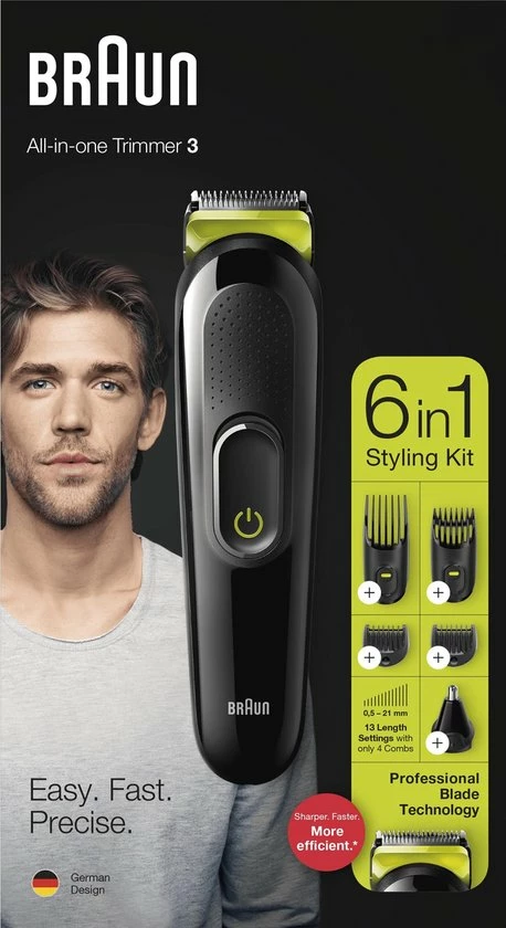 Braun MGK3221 Multigroomer - 6 In 1 Trimmer - Baardtrimmer Haartrimmer Oortrimmer Neustrimmer 6 Braun MGK3221 Multigroomer - 6 In 1 Trimmer - Baardtrimmer Haartrimmer Oortrimmer Neustrimmer - Afbeelding 4
