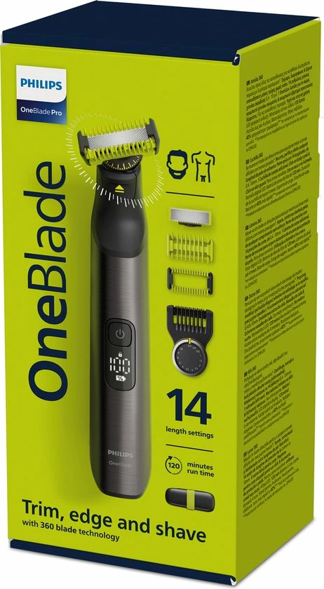 Philips OneBlade Pro 360 Face + Body QP6651/30 - Trimmer, Scheerapparaat En Styler 11 Philips OneBlade Pro 360 Face + Body QP6651/30 - Trimmer, Scheerapparaat En Styler - Afbeelding 9