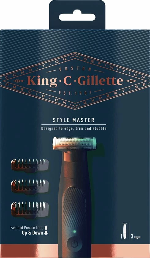 King C. Gillette StyleMaster - Draadloze Trimmer Voor Stoppelbaard - Voor Mannen 4 King C. Gillette StyleMaster - Draadloze Trimmer Voor Stoppelbaard - Voor Mannen - Afbeelding 2