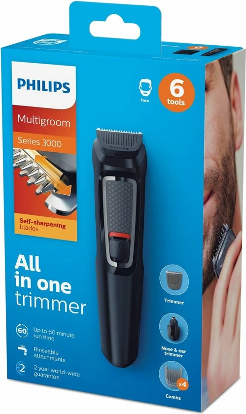 Philips Multigroom Series 3000 Scheerapparaat Mannen - Trimmer Met 6 Hulpstukken 6 Philips Multigroom Series 3000 Scheerapparaat Mannen - Trimmer Met 6 Hulpstukken - Afbeelding 4