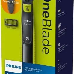 Philips Norelco OneBlade QP2520/65 Baardtrimmer Nat En Droog Houtskool, Limoen -Philips winkel 500x840 2