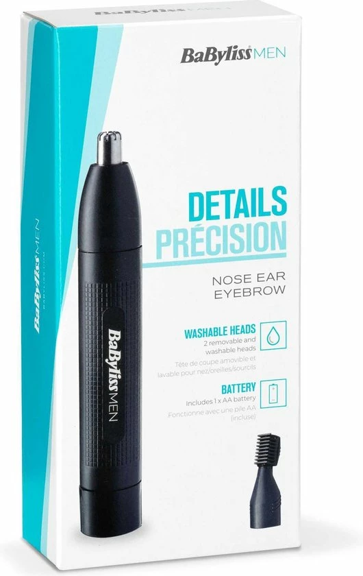 BaBylissMEN Nose, Ear & Eyebrow Precisietrimmer E652E - Verwijderbare- En Afspoelbare Koppen - Wenkbrauw Opzetkam 5 BaBylissMEN Nose, Ear & Eyebrow Precisietrimmer E652E - Verwijderbare- En Afspoelbare Koppen - Wenkbrauw Opzetkam - Afbeelding 3