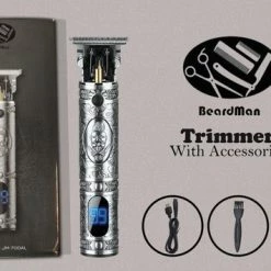 BeardMan - Luxe Tondeuse Met Display – LCD - Professionele Trimmer - Groomer - Scheerapparaat - Baardtrimmer - Precisietrimmer - Haarstyling - Haartrimmer - Draadloos - USB Opladen – Contouren – Bakkebaarden - Inclusief 3 Opzetkammen – Goud -Philips winkel 550x355 2