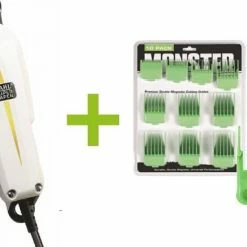 Wahl Super Taper Tondeuse + Monster Clippers Premium Dubbel Magnetische Opzetkammen Groen