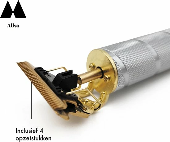 Allsa Tondeuse - Tondeuse - Tondeuse Mannen - Trimmer - Baardtrimmer Mannen - Draadloos - USB Oplaadbaar - Zilver 5 Allsa Tondeuse - Tondeuse - Tondeuse Mannen - Trimmer - Baardtrimmer Mannen - Draadloos - USB Oplaadbaar - Zilver - Afbeelding 3