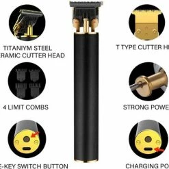 Shoppen Voor Iedereen SVI- 5 In 1 Trimmer - Scheerapparaat-Draadloze Haartrimmer - Geschikt Voor Hoofdhaar/Baardhaar - Trimmer Draadloos - Haarclipper - Scheerapparaat - Zwart- Goud - 4 Opzetstukken- Cadeau- Vaderdag -Philips winkel 550x484 6