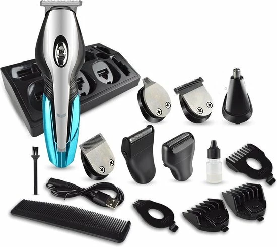 BAESS 5-in-1 Tondeuse Voor Mannen - Baard En Lichaam - Bodygroomer - Neus En Oor - Trimmer - Blauw 3 BAESS 5-in-1 Tondeuse Voor Mannen - Baard En Lichaam - Bodygroomer - Neus En Oor - Trimmer - Blauw