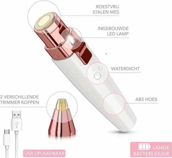 Merkloos Luxe Wenkbrauw Trimmer | Trimmer | Epilator | Epilator Voor Vrouwen | Tondeuse | Gezichtsepilator Vrouw | Wenkbrauw Scheermesje | Wenkbrauw Mesje | Wenkbrauw Trimmer Dames | Wenkbrauw | Neus Oor Trimmer - 2 In 1 - Wit - 8 Merkloos Luxe Wenkbrauw Trimmer | Trimmer | Epilator | Epilator Voor Vrouwen | Tondeuse | Gezichtsepilator Vrouw | Wenkbrauw Scheermesje | Wenkbrauw Mesje | Wenkbrauw Trimmer Dames | Wenkbrauw | Neus Oor Trimmer - 2 In 1 - Wit - - Afbeelding 6
