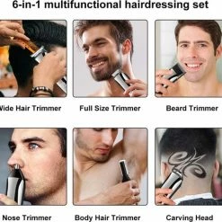 SURKER Baardtrimmer Voor Mannen Tondeuses Lichaam Snor Neus Haar Groomer Draadloze Precisietrimmer 6 In 1 Verzorgingsset Waterdicht USB Oplaadbaar -Philips winkel 550x512 5
