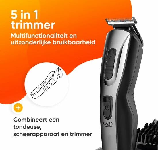 Adler Tondeuse - Trimmer 5 In 1 - Tondeuse Mannen - 5 Opzetkammen - Trimmer Set 10 Adler Tondeuse - Trimmer 5 In 1 - Tondeuse Mannen - 5 Opzetkammen - Trimmer Set - Afbeelding 8