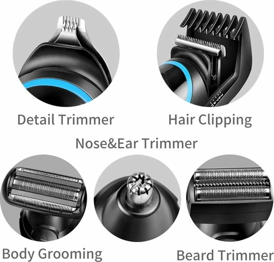 Shinon Walixpro? Origineel-Baardtrimmer-5-in-1 Baardtrimmer Voor Mannen - 5 Opzetstukken - Bodygroomer - Instelbaar 0.5-10MM - Gratis Baardkam 5 Shinon Walixpro? Origineel-Baardtrimmer-5-in-1 Baardtrimmer Voor Mannen - 5 Opzetstukken - Bodygroomer - Instelbaar 0.5-10MM - Gratis Baardkam - Afbeelding 3