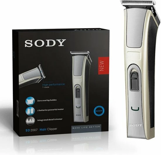 Sody Trimmer - Baardtrimmer Mannen - Waterdicht - Tondeuse - Oplaadbaar - Zwart 4 Sody Trimmer - Baardtrimmer Mannen - Waterdicht - Tondeuse - Oplaadbaar - Zwart - Afbeelding 2