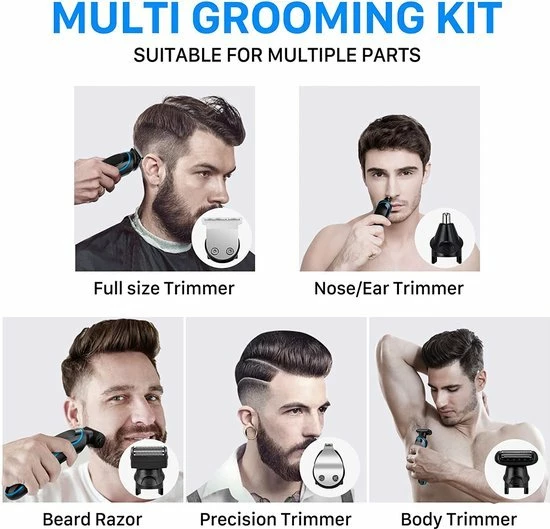 Shinon Walixpro? Origineel-Baardtrimmer-5-in-1 Baardtrimmer Voor Mannen - 5 Opzetstukken - Bodygroomer - Instelbaar 0.5-10MM - Gratis Baardkam 12 Shinon Walixpro? Origineel-Baardtrimmer-5-in-1 Baardtrimmer Voor Mannen - 5 Opzetstukken - Bodygroomer - Instelbaar 0.5-10MM - Gratis Baardkam - Afbeelding 10