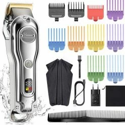 HATTEKER RFC-696 Professionele Draadloze Tondeuse - Haartrimmer Kappers - Baardtrimmer - Precisietrimmer - Waterdicht - Met Slabbetjes