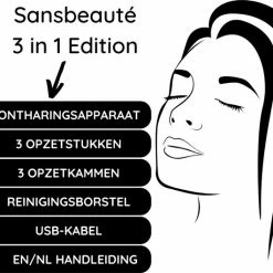 Sansbeauté 3-in-1 Bikinitrimmer - Gezicht/Oksels/Benen/Bikinilijn - Ladyshaves Bikini - Haarverwijderaar Dames - Trimmer Vrouw Intiem Schaamhaar - Hair Eraser - Black Friday 2022 -Philips winkel 550x530 1
