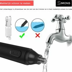 Simons Neustrimmer - Neustrimmer Mannen - Oor Trimmer - Draadloos - Zwart - Plus 1 Batterij 10 Simons Neustrimmer - Neustrimmer Mannen - Oor Trimmer - Draadloos - Zwart - Plus 1 Batterij -Philips winkel 550x531 7