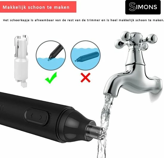 Simons Neustrimmer - Neustrimmer Mannen - Oor Trimmer - Draadloos - Zwart - Plus 1 Batterij 5 Simons Neustrimmer - Neustrimmer Mannen - Oor Trimmer - Draadloos - Zwart - Plus 1 Batterij - Afbeelding 3