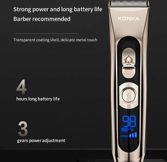 KONKA Tondeuse Mannen - Trimmer - Bodygroomer - Scheerapparaat - Haartrimmer - Oplaadbaar - Hoofdhaar - Baardhaar - Hair Clipper - Goud 11 KONKA Tondeuse Mannen - Trimmer - Bodygroomer - Scheerapparaat - Haartrimmer - Oplaadbaar - Hoofdhaar - Baardhaar - Hair Clipper - Goud - Afbeelding 9