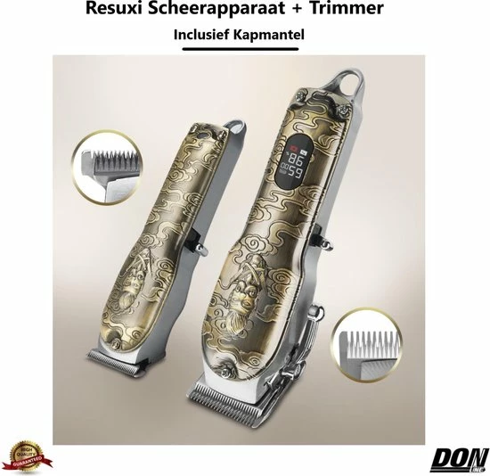RESUXI Luxe Goude - 3 In 1 Set - Tondeuse + Haar Trimmer - Inclusief Kapmantel - Scheerapparaat + Hair Clipper - Mannen - Haartrimmer - Baard - Hoofdhaar - Snel Opladen - Draadloos - Trimmerset - Opzetstukken : 0,5mm, 1,5mm, 3mm, 6mm, 9mm, 12mm 7 RESUXI Luxe Goude - 3 In 1 Set - Tondeuse + Haar Trimmer - Inclusief Kapmantel - Scheerapparaat + Hair Clipper - Mannen - Haartrimmer - Baard - Hoofdhaar - Snel Opladen - Draadloos - Trimmerset - Opzetstukken : 0,5mm, 1,5mm, 3mm, 6mm, 9mm, 12mm - Afbeelding 5
