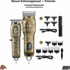 RESUXI Luxe Goude - 3 In 1 Set - Tondeuse + Haar Trimmer - Inclusief Kapmantel - Scheerapparaat + Hair Clipper - Mannen - Haartrimmer - Baard - Hoofdhaar - Snel Opladen - Draadloos - Trimmerset - Opzetstukken : 0,5mm, 1,5mm, 3mm, 6mm, 9mm, 12mm 18 RESUXI Luxe Goude - 3 In 1 Set - Tondeuse + Haar Trimmer - Inclusief Kapmantel - Scheerapparaat + Hair Clipper - Mannen - Haartrimmer - Baard - Hoofdhaar - Snel Opladen - Draadloos - Trimmerset - Opzetstukken : 0,5mm, 1,5mm, 3mm, 6mm, 9mm, 12mm -Philips winkel 550x534 8