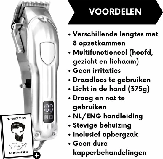 Sansbeauté Professionele Draadloze Tondeuse - Tondeuse Mannen Hoofdhaar - Cheveux Haar - Haartrimmer - Kapper Haar Machine - Haartondeuse - Hair Clipper - Kapper Trimmer - Kappersset - Black Friday 2022 13 Sansbeauté Professionele Draadloze Tondeuse - Tondeuse Mannen Hoofdhaar - Cheveux Haar - Haartrimmer - Kapper Haar Machine - Haartondeuse - Hair Clipper - Kapper Trimmer - Kappersset - Black Friday 2022 - Afbeelding 11