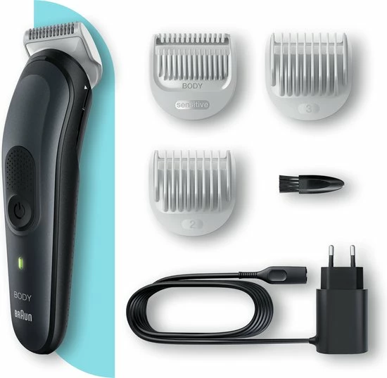 Braun Body Groomer 3 BG3350 - Tondeuse Pour Le Corps - Avec Sabot Pour Zones Sensibles - Noir/Gris 9 Braun Body Groomer 3 BG3350 - Tondeuse Pour Le Corps - Avec Sabot Pour Zones Sensibles - Noir/Gris - Afbeelding 7