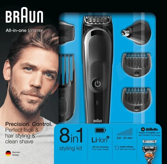BRAUN MGK5060 Multi Grooming Kit - 8-in-1 Trimmer 7 BRAUN MGK5060 Multi Grooming Kit - 8-in-1 Trimmer - Afbeelding 5