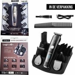 Logivision 11-Delige Draadloze Tondeuse Voor Mannen - Haartrimmer Hoofdhaar - Hair Clipper - Waterdicht - Aanpasbare Snelheid - Zwart/Zilver -Philips winkel 550x546 9