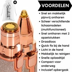 Sansbeaut? Wenkbrauw Trimmer - Gezichtsontharing Dames - Gezichtshaar Verwijderen Vrouw - Safety Razor - Ladyshave - Flawless Gezichts Ontharing - Wenkbrauw Scheermesje -Philips winkel 550x548 9