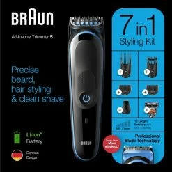Braun MGK5245 7-in-1 Trimmer Baardtrimmer Voor Mannen - Gezichts- En Haartrimmer - Zwart/Blauw -Philips winkel 550x549 14