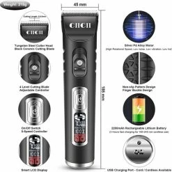 Tondeuses Voor Mannen, CIICII Draadloze Tondeuse Voor Het Knippen Van Haar (11 Stuks 5-speed 7000 RPM Oplaadbare Verstelbare Afneembare USB LCD-scherm Baardverzorging Trimmer Haircut Kit) Voor Doe-het-zelf-kapper -Philips winkel 550x549 61