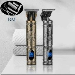 BeardMan - Luxe Tondeuse Met Display – LCD - Professionele Trimmer - Groomer - Scheerapparaat - Baardtrimmer - Precisietrimmer - Haarstyling - Haartrimmer - Draadloos - USB Opladen – Contouren – Bakkebaarden - Inclusief 3 Opzetkammen – Goud -Philips winkel 550x550 1008