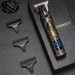 BeardMan - Luxe Tondeuse Met Display – LCD - Professionele Trimmer - Groomer - Scheerapparaat - Baardtrimmer - Precisietrimmer - Haarstyling - Haartrimmer - Draadloos - USB Opladen – Contouren – Bakkebaarden - Inclusief 3 Opzetkammen – Goud -Philips winkel 550x550 1009