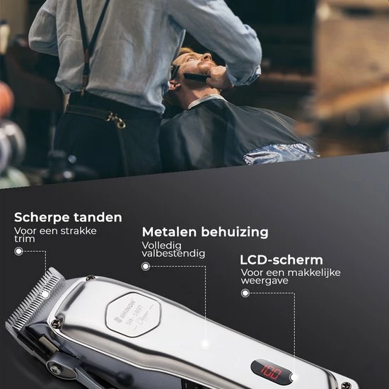 Shinon - Tondeuse Mannen - Multifunctionele Tondeuse Set - Tondeuse Hoofdhaar - Roestvrij Staal - Trimmer Mannen - LED-scherm - Zilver 5 Shinon - Tondeuse Mannen - Multifunctionele Tondeuse Set - Tondeuse Hoofdhaar - Roestvrij Staal - Trimmer Mannen - LED-scherm - Zilver - Afbeelding 3