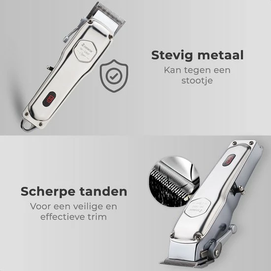 Shinon - Tondeuse Mannen - Multifunctionele Tondeuse Set - Tondeuse Hoofdhaar - Roestvrij Staal - Trimmer Mannen - LED-scherm - Zilver 6 Shinon - Tondeuse Mannen - Multifunctionele Tondeuse Set - Tondeuse Hoofdhaar - Roestvrij Staal - Trimmer Mannen - LED-scherm - Zilver - Afbeelding 4