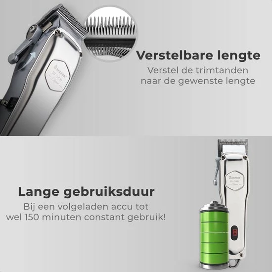 Shinon - Tondeuse Mannen - Multifunctionele Tondeuse Set - Tondeuse Hoofdhaar - Roestvrij Staal - Trimmer Mannen - LED-scherm - Zilver 9 Shinon - Tondeuse Mannen - Multifunctionele Tondeuse Set - Tondeuse Hoofdhaar - Roestvrij Staal - Trimmer Mannen - LED-scherm - Zilver - Afbeelding 7