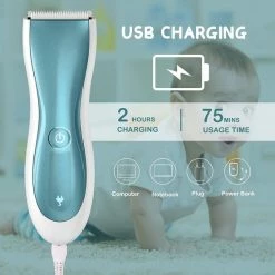 Merkloos HomIEE Baby Tondeuse Waterdichte Tondeuse Kinderen Veilige Keramische Mesjes Tondeuse Precisietrimmer Zeer Stille Tondeuse USB Oplaadbare Kinderhaartrimmer.