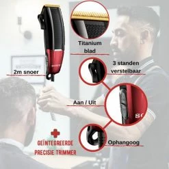 Aprilla Tondeuse Set - Thuiskapper - Kappersschaar - Trimmer ? Haartrimmer - Hoofd Scheren ? Precisietrimmer - Haar Thuis Knippen ? Grooming - Tondeuse Mannen - Kado Man - Rood -Philips winkel 550x550 1184