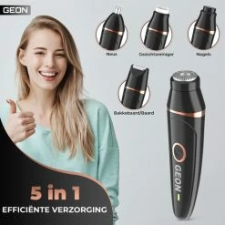 GEON - Multifunctionele 5 In 1 Neustrimmer - Oplaadbaar - Draadloos |Elektrische Gezichtsreiniger Inclusief Nagelvijl| Mannen En Vrouwen -Philips winkel 550x550 1213