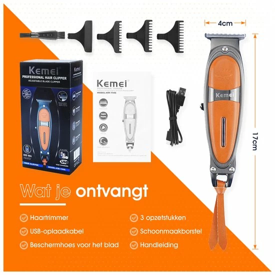 Kemei Tondeuse + 1 GRATIS - Baard Trimmer - Scheerapparaat - Bodygroomer Mannen 10 Kemei Tondeuse + 1 GRATIS - Baard Trimmer - Scheerapparaat - Bodygroomer Mannen - Afbeelding 8