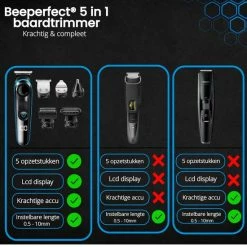 Beeperfect? 5 In 1 Baardtrimmer Voor Mannen - Incl. 5 Opzetstukken - Trimmer - Bodygroomer - Neus En Oor - 0.5-10MM - Gratis Baardkam -Philips winkel 550x550 137