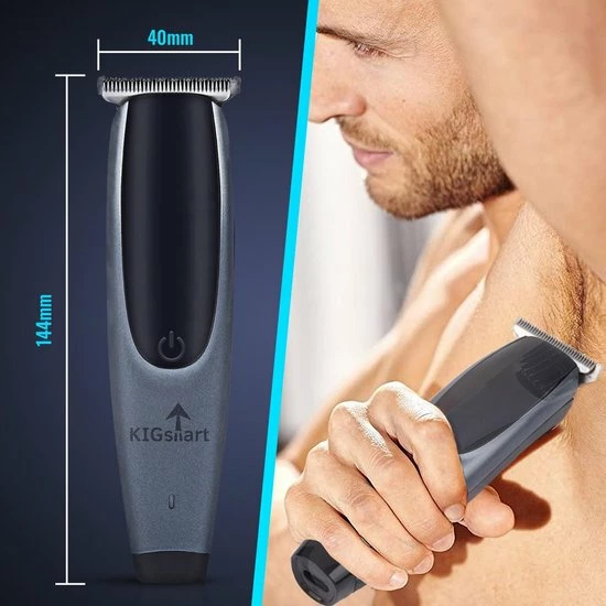 KIGstart Bodygroomer Mannen - Draadloos - Trimmer - Waterdicht - Haartrimmer - Oplaadbaar - Voor Schaamstreek - Zwart / Blauw 12 KIGstart Bodygroomer Mannen - Draadloos - Trimmer - Waterdicht - Haartrimmer - Oplaadbaar - Voor Schaamstreek - Zwart / Blauw - Afbeelding 10