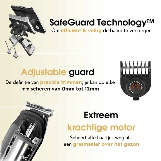 Gruttz - 11 In 1 Baardtrimmer Pro Voor Mannen - Inclusief Reistas - Trimmer Voor Baard En Lichaam - Neus En Oor 6 Gruttz - 11 In 1 Baardtrimmer Pro Voor Mannen - Inclusief Reistas - Trimmer Voor Baard En Lichaam - Neus En Oor - Afbeelding 4