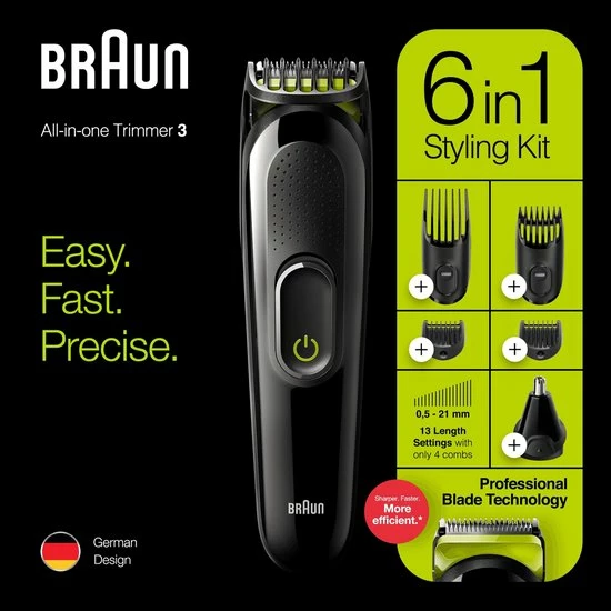 Braun MGK3221 Multigroomer - 6 In 1 Trimmer - Baardtrimmer Haartrimmer Oortrimmer Neustrimmer 13 Braun MGK3221 Multigroomer - 6 In 1 Trimmer - Baardtrimmer Haartrimmer Oortrimmer Neustrimmer - Afbeelding 11