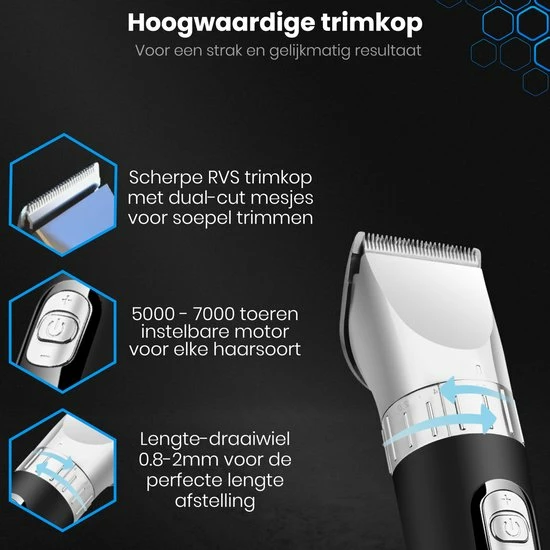 Beeperfect? Professionele Tondeuse Mannen - Draadloos - Haartrimmer - Tondeuse Hoofdhaar - Gratis Kappersset 7 Beeperfect? Professionele Tondeuse Mannen - Draadloos - Haartrimmer - Tondeuse Hoofdhaar - Gratis Kappersset - Afbeelding 5
