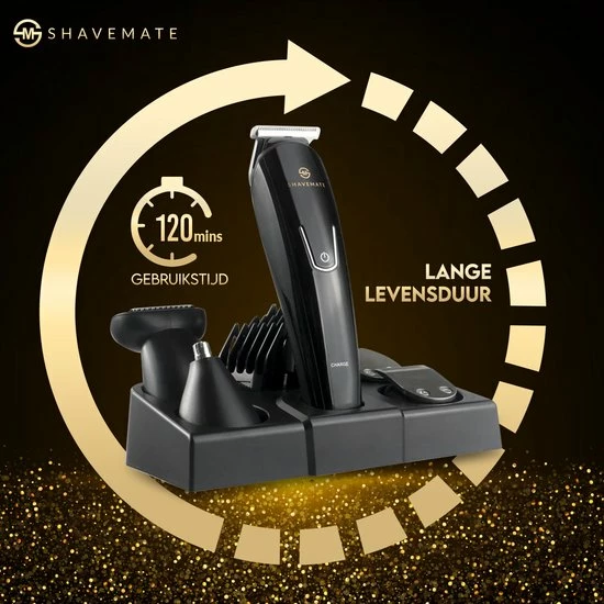 ShaveMate 5-in-1 Baard Trimmer - Tondeuse Voor Mannen - Hair Clipper Set - Draadloos - Waterproof 9 ShaveMate 5-in-1 Baard Trimmer - Tondeuse Voor Mannen - Hair Clipper Set - Draadloos - Waterproof - Afbeelding 7