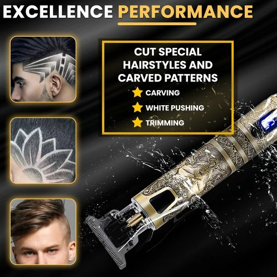 Momo - Scheerapparaat Mannen - Trimmer - Tondeuse - Goud 4 Momo - Scheerapparaat Mannen - Trimmer - Tondeuse - Goud - Afbeelding 2