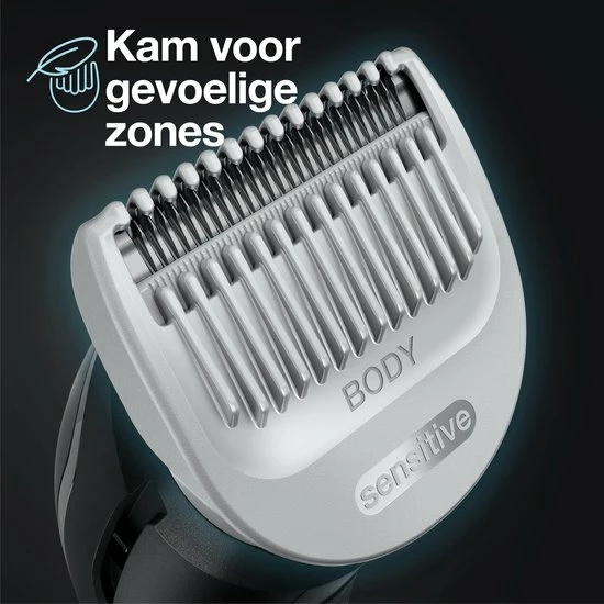 Braun Body Groomer 3 BG3350 - Tondeuse Pour Le Corps - Avec Sabot Pour Zones Sensibles - Noir/Gris 6 Braun Body Groomer 3 BG3350 - Tondeuse Pour Le Corps - Avec Sabot Pour Zones Sensibles - Noir/Gris - Afbeelding 4