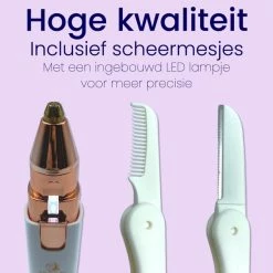 Vilune Wenkbrauw Trimmer - Gezichtsontharing Dames - Eyebrow Razor - Precisietrimmer - Incl. 2x Scheermesje - Leuk Cadeau Voor Vrouwen - USB Oplaadbaar - Wit - Incl. E-book -Philips winkel 550x550 443